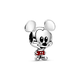 Disney Mickey sterling silver charm with red and black enamel/Серебряный шарм с красной и черной эма