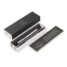 Ручка перьевая Parker &quot;Vector Stainless Steel&quot; синяя, 0,8мм, подарочная упаковка