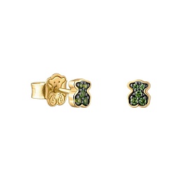 SILVER GOLD PLATED EARRINGS C.DIOPSIDE