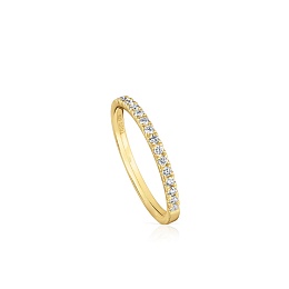 18KT GOLD HALF WED,RING 0,18CT GH/SI DIA