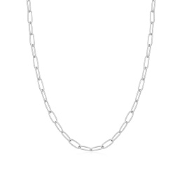 Silver Link Charm Chain Necklace