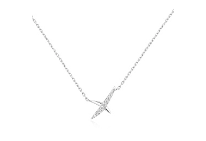 Silver Kiss Pavé Necklace
