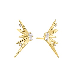 Gold Statement Spike Stud Earrings