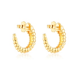 SILVER GOLD PLATED EARRINGS 15MM