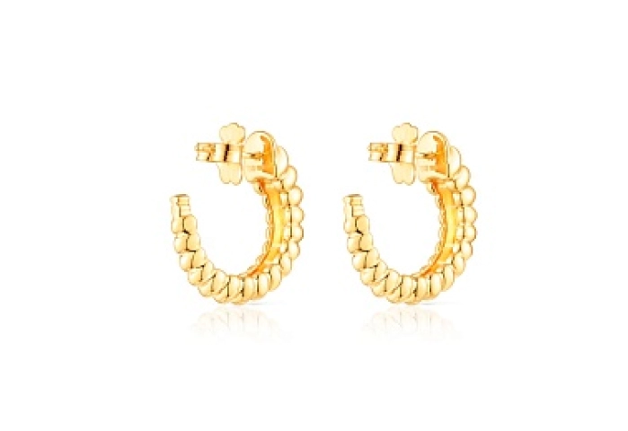 SILVER GOLD PLATED EARRINGS 15MM