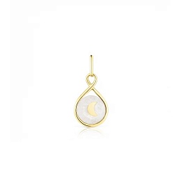 SILVER GOLDPLATED PENDANT MOONSTONE 8MM