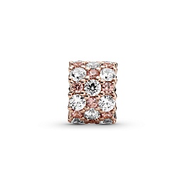 Pandora Rose charm with clear and fancy fairy tale pink cubic zirconia/Шарм Pandora Rose с чистым и 