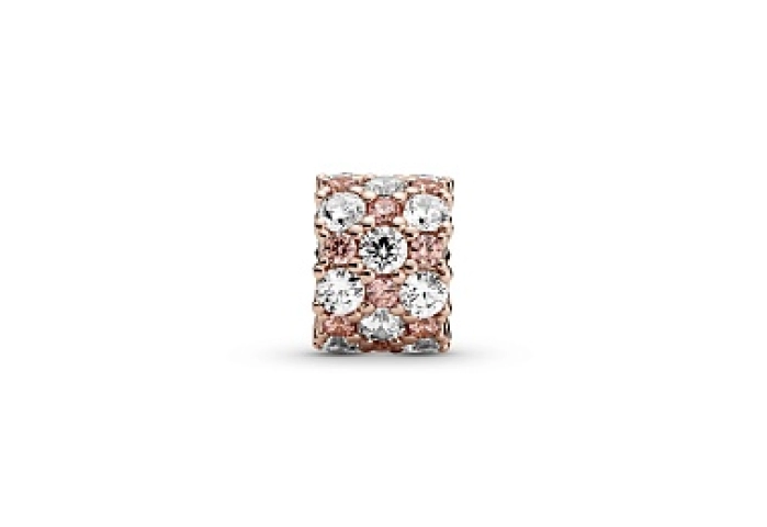 Pandora Rose charm with clear and fancy fairy tale pink cubic zirconia/Шарм Pandora Rose с чистым и 