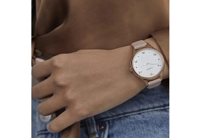 Peyton with Floral Markers Rose Gold-tone Case and Blush Strap