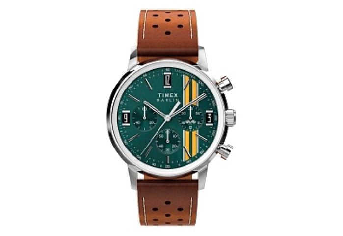 Marlin Chrono Stripes Green Dial Brown Leather Str