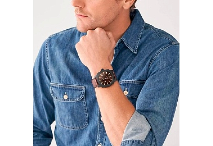 ANALOG WATCH 0 JWL SS LEATHER STRAP