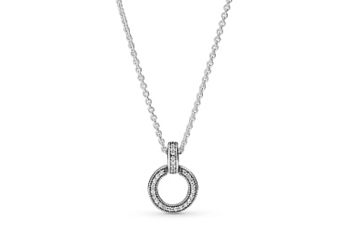 Pandora logo interlocking circles sterling silver 