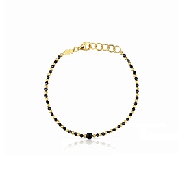 SILVER GOLDPLATED/STEEL BRACELET SPINEL