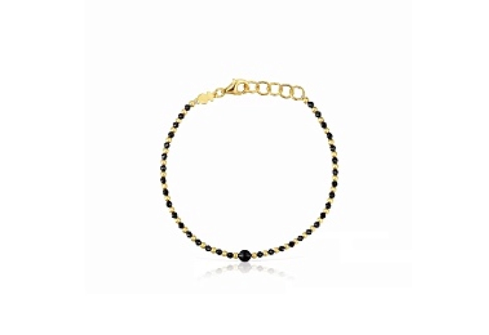 SILVER GOLDPLATED/STEEL BRACELET SPINEL