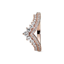 Tiara wishbone Pandora Rose ring withclear cubic z