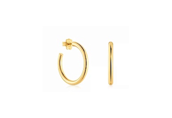 SILVER GOLD PLATED HOOP EARRING 28MM