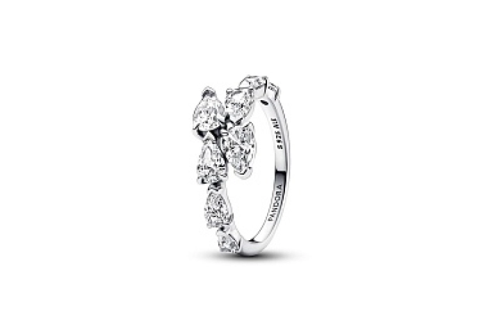 Sterling silver ring with clear cubic zirconia