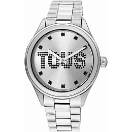 WATCH STAINLESS STEEL FACETED GLASS