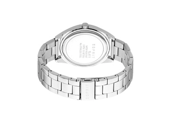 ESPRIT Men Watch, Silver Color Case, Silver Dial, Stainless Steel Metal Bracelet, 3 Hands Date, 5 AT