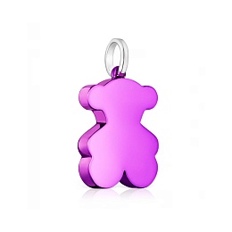 LILAC S.STEEL/SILVER PENDANT BEAR 22MM