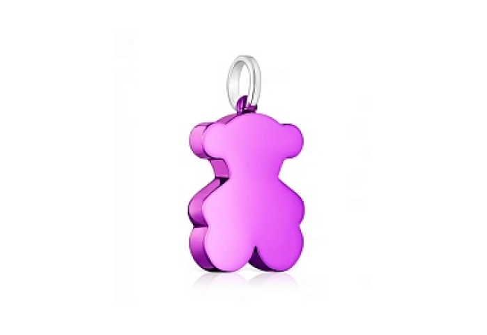 LILAC S.STEEL/SILVER PENDANT BEAR 22MM