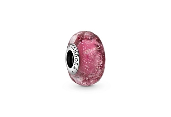 Wavy sterling silver charm with iridescent and pin