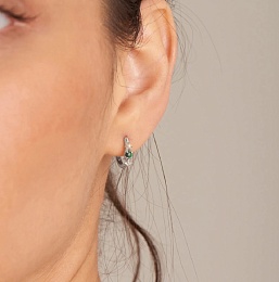 Malachite Star Huggie Hoop Earrings