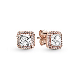 PANDORA Rose stud earrings with clear cubic zircon
