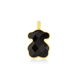 SILVER GOLD PLATED PENDANT ONYX 23MM