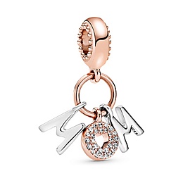 Mum Pandora Rose and sterling silver dangle with clear cubic zirconia/Серебряная подвеска-шарм с Pan