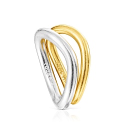SILVER GOLD PLATED PACK 2 RINGS N12