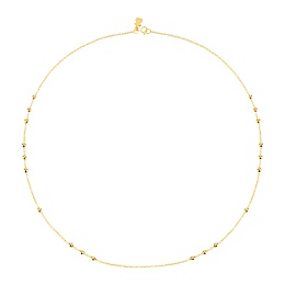 18KT GOLD CHOKER 20 BALLS CHAIN 45CM