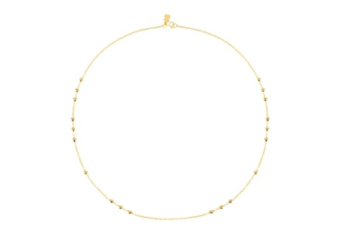 18KT GOLD CHOKER 20 BALLS CHAIN 45CM