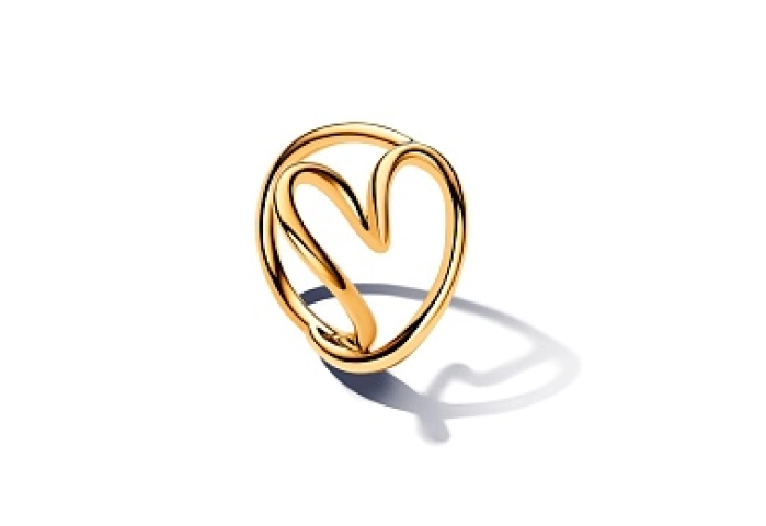 Heart 14k gold-plated ring