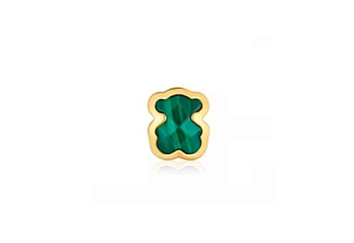 SILVER GOLDPLATED PENDANT BEAR MALACHITE