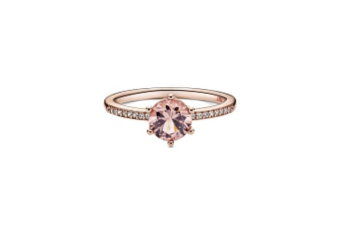 Crown 14k rose gold-plated ring with blush pink cr