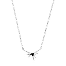 Silver Sparkle Spike Pendant Necklace