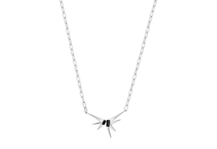 Silver Sparkle Spike Pendant Necklace