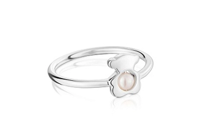 SILVER RING 8MM BEAR CULTURED PEARL N12