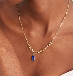 LAPIS EMBLEM PENDANT NECKLACE