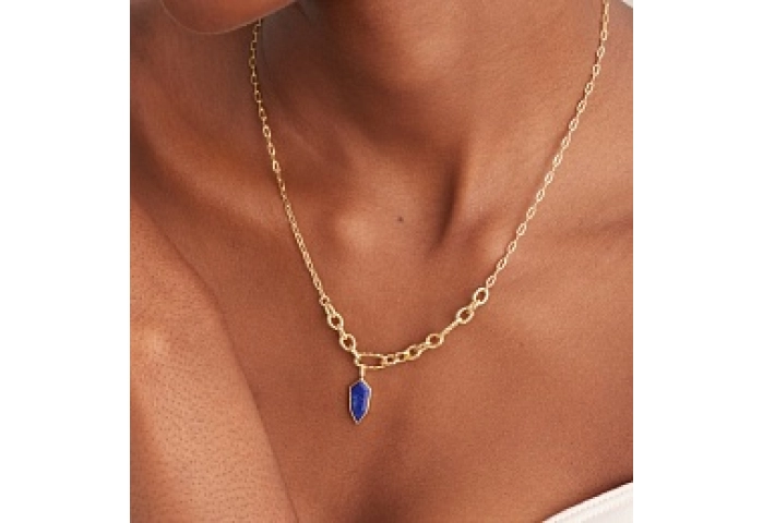 LAPIS EMBLEM PENDANT NECKLACE