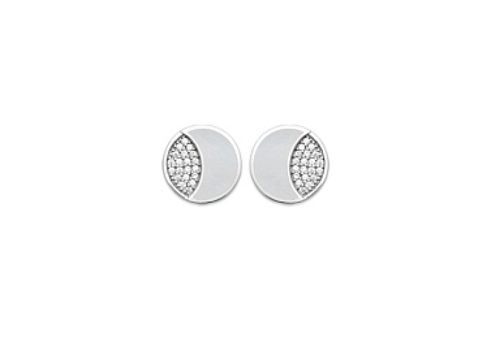 EARRINGSRHODIUM PLATEDSILVER MOP925 CZ