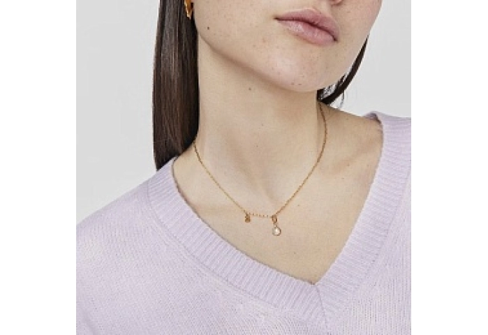 SILVER GOLDPLATED PENDANT MOONSTONE 5MM