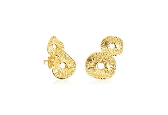 SILVER GOLD PLATED EARRINGS 2 PIECES