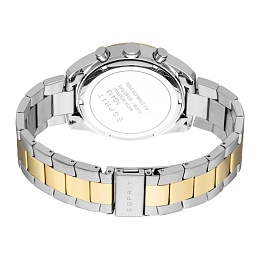 ESPRIT Men Watch, Two Tone Silver & Gold Color Case, Black Dial, Two Tone Silver & Gold Color Metal 