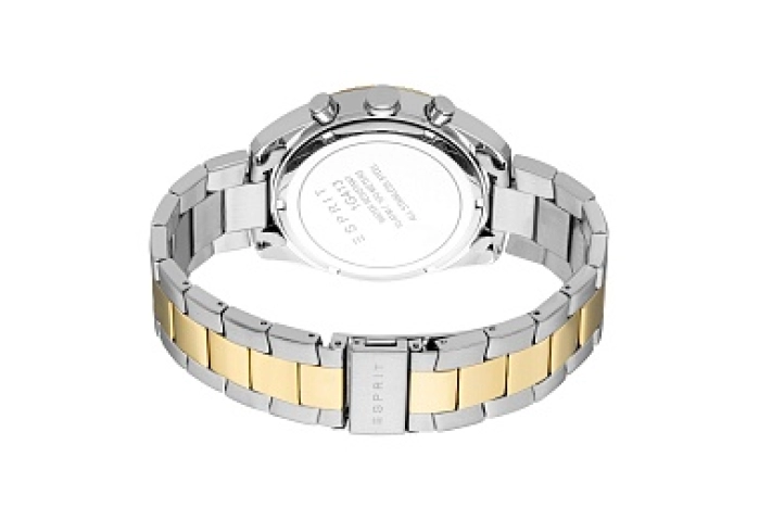 ESPRIT Men Watch, Two Tone Silver & Gold Color Case, Black Dial, Two Tone Silver & Gold Color Metal 