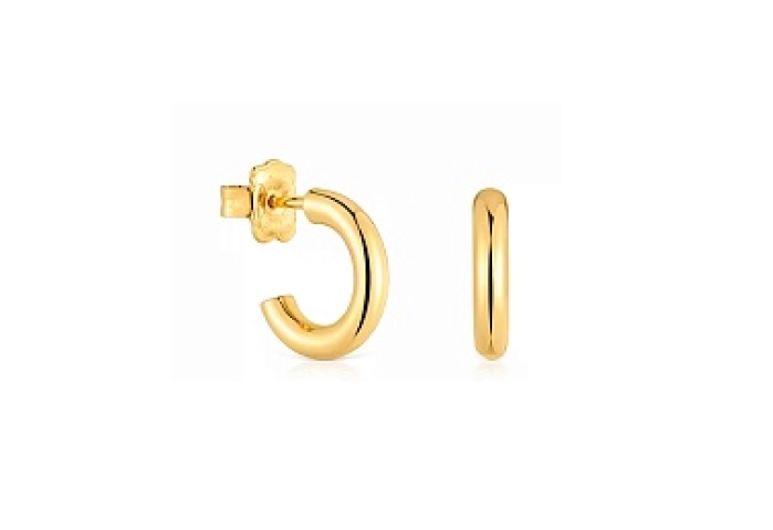 SILVER GOLD PLATED HOOP EAR SMOOTH 8MM