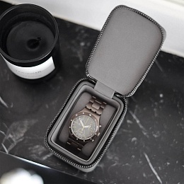Slate Grey Single Zipped Watch Box 