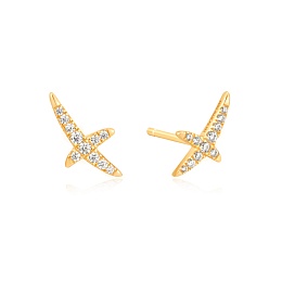 Gold Kiss Pavé Studs