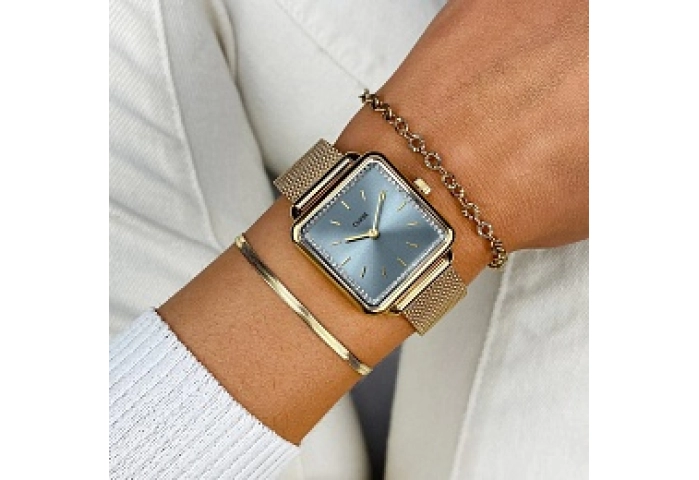 La Tétragone Watch Mesh Stones Light Blue, Gold Co